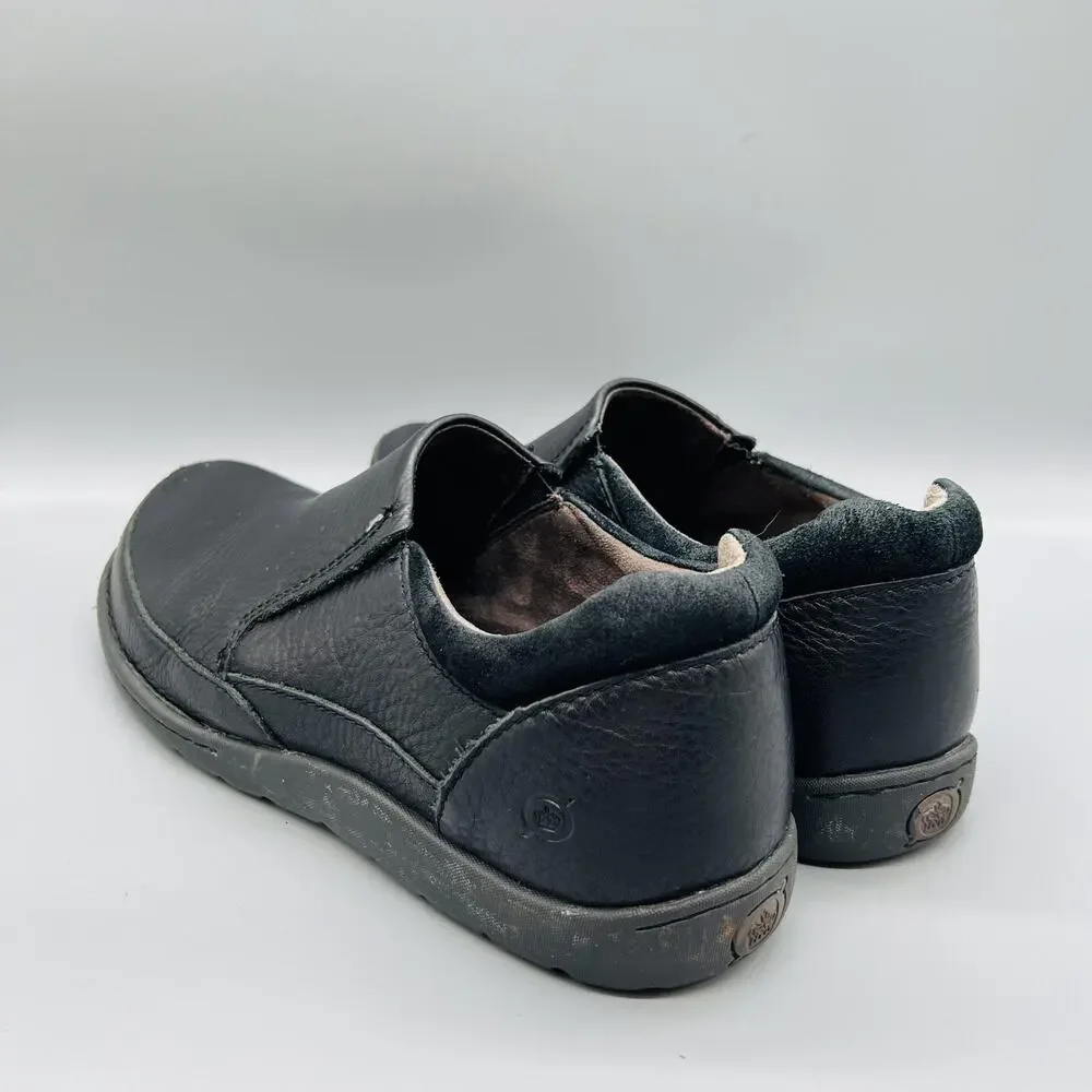 Born Shoes Mens 11 Black Leather Nigel Slip On Loafers Casual Comfort Walking